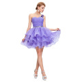 Grace Karin Ladies Beaded One Shoulder Sweetheart Organza Short Lilac Cocktail Dress CL4589-6